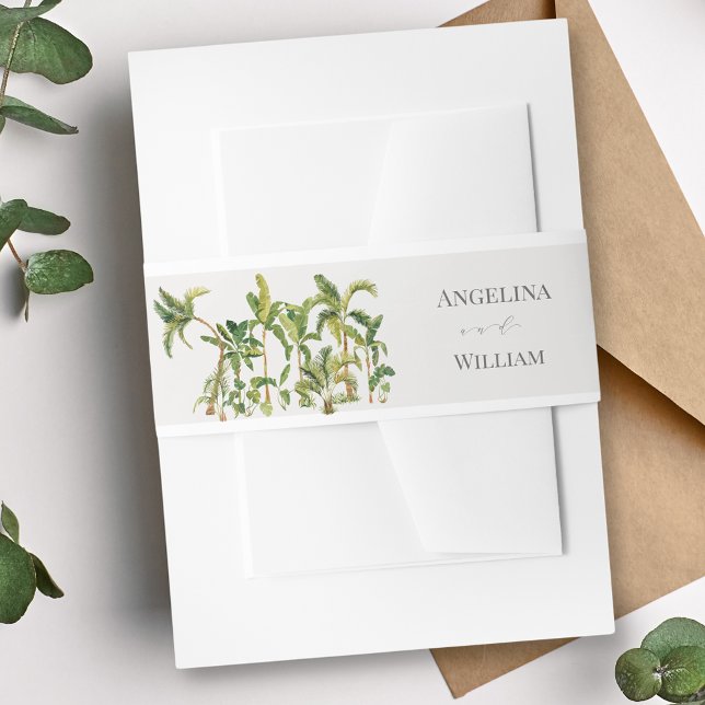 Tropical Palm Tree Wedding Einladungsbanderole (Von Creator hochgeladen)