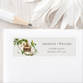Tropical Palm Tree Wedding Rücksendeadresse