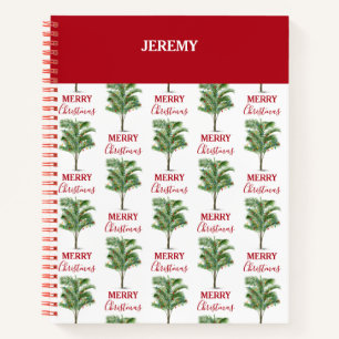 Tropical Palm Tree Weihnachtsbaum Urlaub Notizbuch