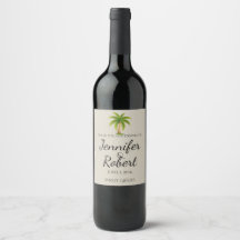 Tropical Palm Tree Wine Label