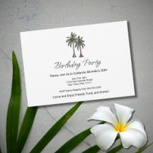Tropical Palm Trees Beach 30th Birthday Party