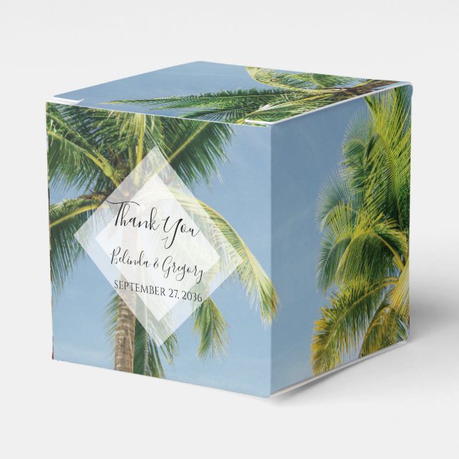 Tropical Palm Trees Beach Hochzeit Geschenkschachtel (Vorderseite)
