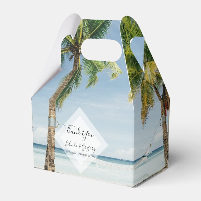 Tropical Palm Trees Beach Hochzeit Geschenkschachtel (Vorderseite)