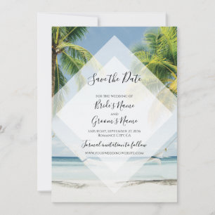 Tropical Palm Trees Beach Hochzeit Save the Date