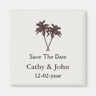 Tropical Palm Trees Beach Hochzeitsgeschoss Magnet