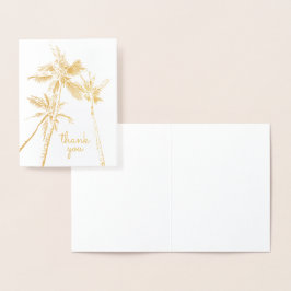 Tropical Palm Trees Beach Modern Vielen Dank Folienkarte
