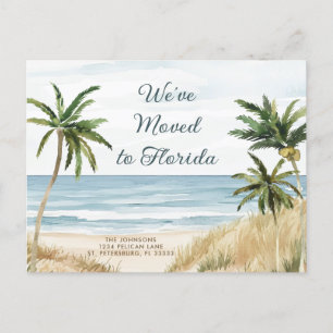 Tropical Palm Trees Beach - neue Adresse Ankündigungspostkarte