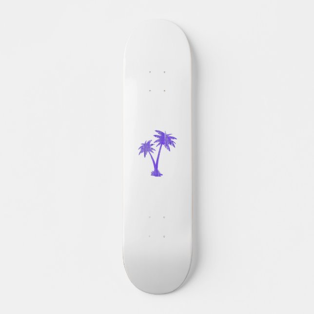 Tropical Palm Trees Black Silhouette Skateboard (Vorne)