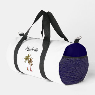 Tropical Palm Trees Elegantes Script Simple Beach Duffle Bag