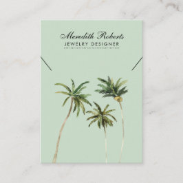 Tropical Palm Trees Juwelier Necklace Display Card Visitenkarte