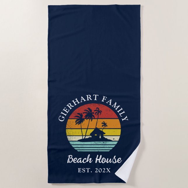 Tropical Palm Trees Matching Beach House Matching Strandtuch (Vorderseite)