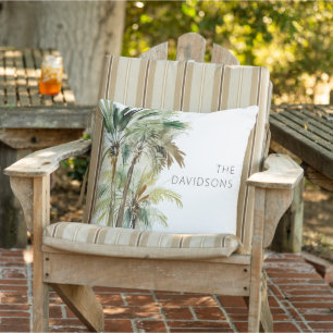 Tropical Palm Trees Moderner Strand Kissen