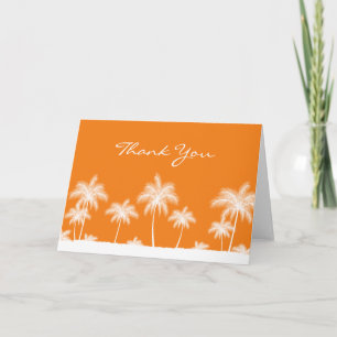Tropical Palm Trees Orange Vielen Dank Dankeskarte