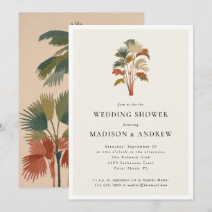 Tropical Palm Trees Pastel Boho Polterabend Einladung