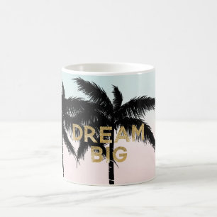 Tropical Palm Trees Pink Mint Ombre Gold Traum gro Kaffeetasse