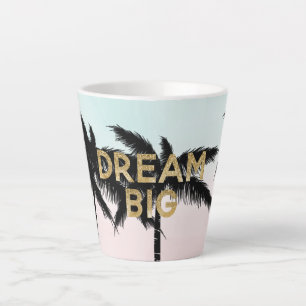 Tropical Palm Trees Pink Mint Ombre Gold Traum gro Milchtasse