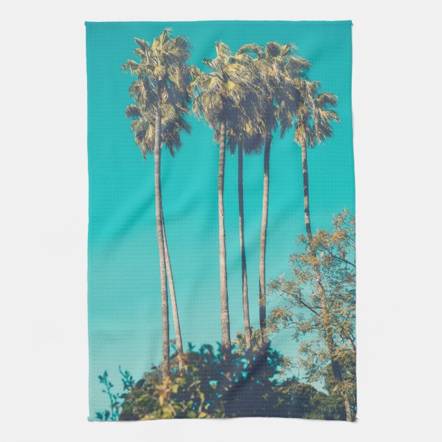 Tropical Palm Trees Retro Vibe Geschirrtuch (Vertikal)