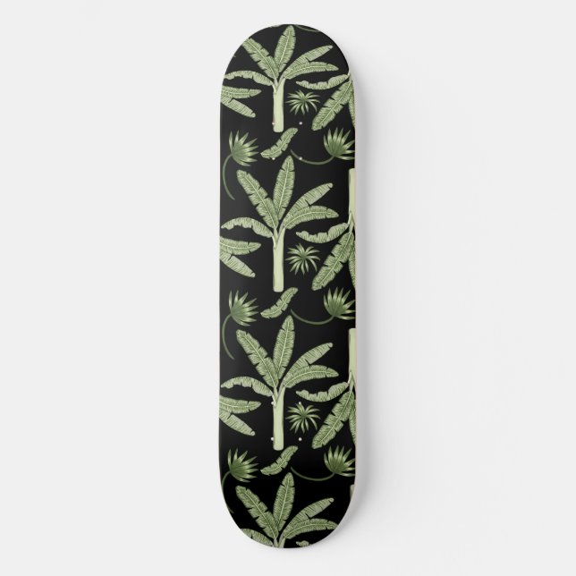 Tropical palm trees seamless pattern skateboard (Vorderseite)