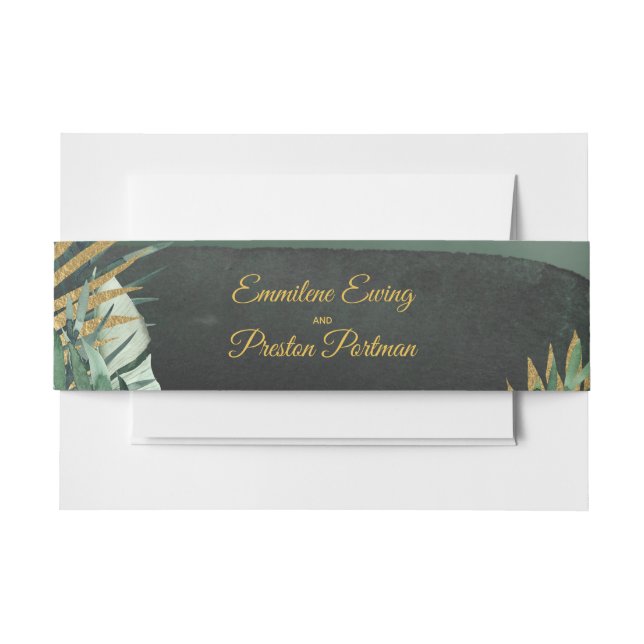 Tropical Palm Wedding Einladungsbanderole (Vorderseite Beispiel)