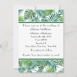 Tropical Palm Wedding Flat Announcement Card Ankündigung