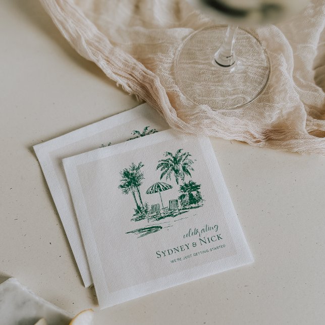 Tropical Palm Wedding Personalisiert Serviette (Von Creator hochgeladen)