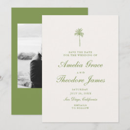 Tropical Palm Wedding Save the Date Card Einladung