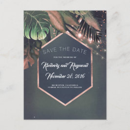 Tropical Palms Beach Save the Date Ankündigungspostkarte