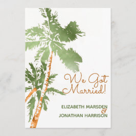 Tropical Palms Just Married Ankündigung Empfang