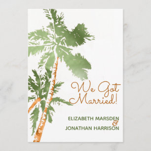 Tropical Palms Just Married Ankündigung Empfang