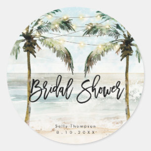 Tropical palms nuptiale de douche autocollant