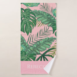 Tropical Palms Stripe Serviette de plage personnal