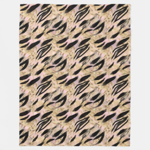 Tropical Palms Tiger Animal Print  Fleecedecke