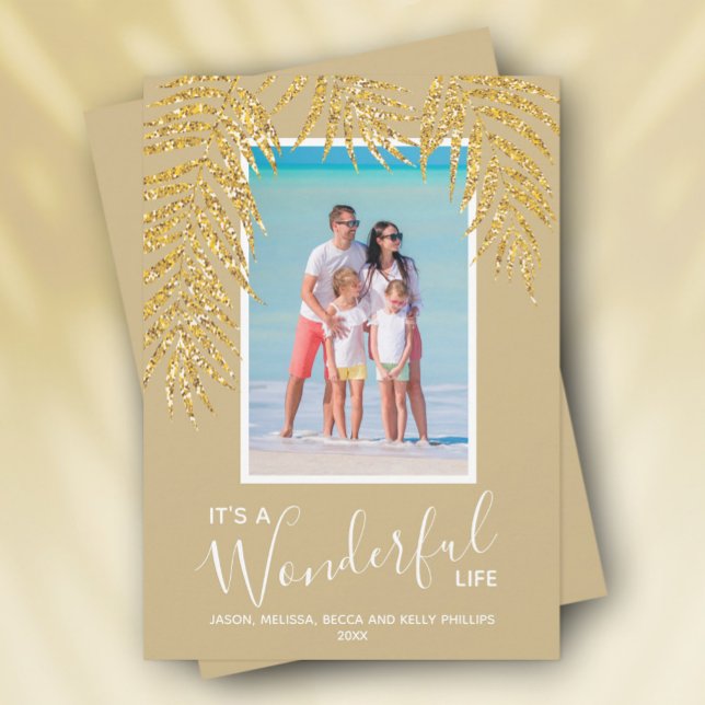 Tropical Palms Weihnachts-Foto Feiertagskarte (Von Creator hochgeladen)