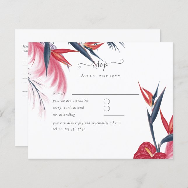 Tropical Pampas Grass Navy Berry Wedding (Vorne/Hinten)