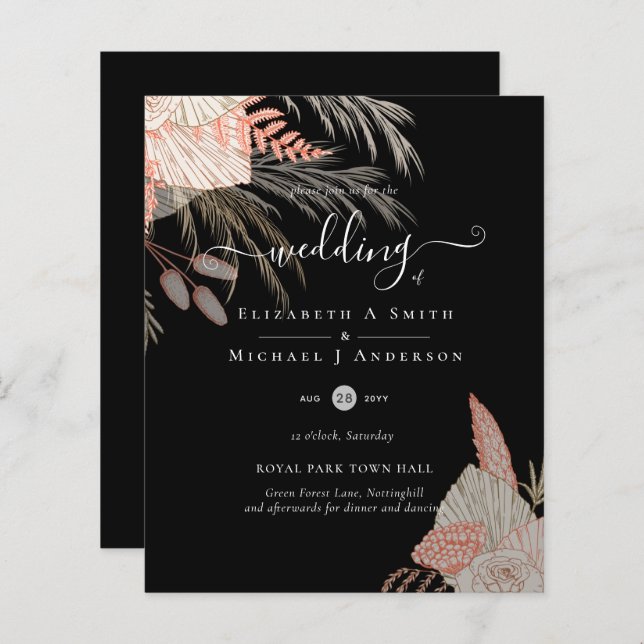 Tropical Pampas Grass Terracotta Wedding (Vorne/Hinten)