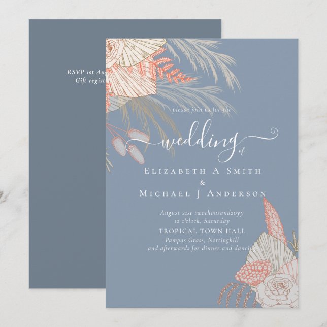 Tropical Pampas Grass Terracotta Wedding (Vorne/Hinten)