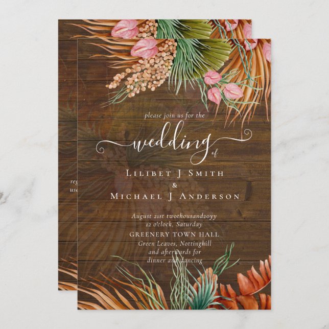 Tropical Pampas Grass Terracotta Wedding (Vorne/Hinten)
