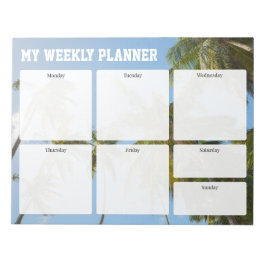 Tropical Pams - Weekly Planner for active people,  Notizblock