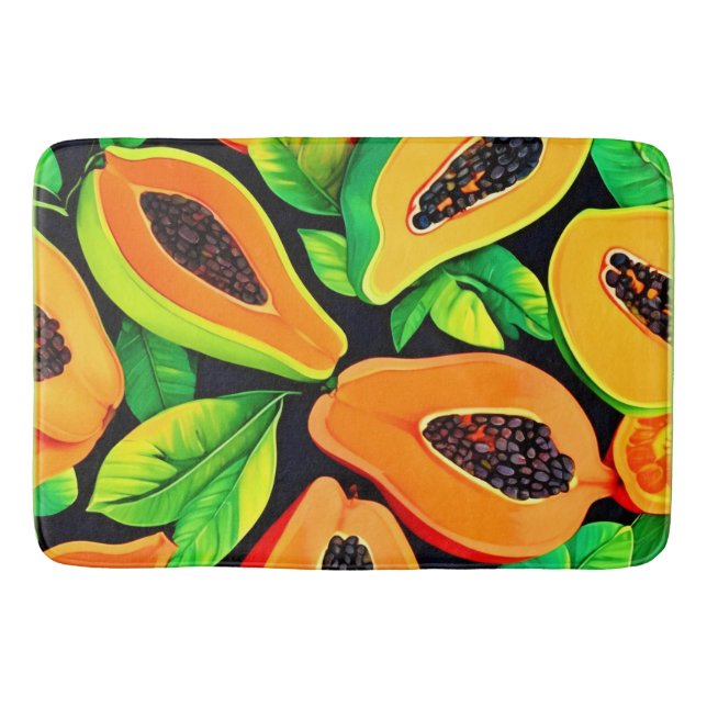 Tropical Papaya Paradise Badematte (Vorderseite)