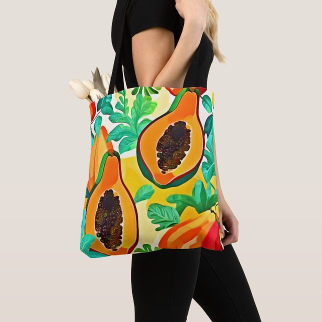 Tropical Papaya Pop Art Tasche (Von Nahem)
