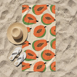 Tropical Papaya Warm Orange Strandtuch