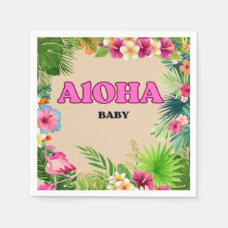 Tropical Paradise Babydusche: Aloha Baby Napkins Serviette