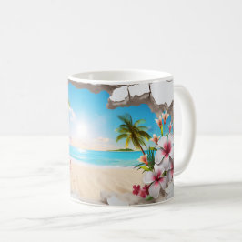 Tropical Paradise Beach 3D-Tasse Kaffeetasse