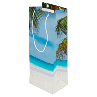 Tropical Paradise Beach Geschenktüte Für Weinflaschen