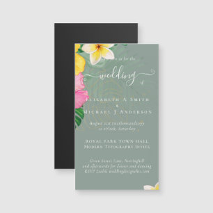 Tropical Paradise Beach Hochzeit pulsierende Flora Magnetkarte