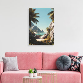 Tropical Paradise Beach - Landschaftliche Küstenar Leinwanddruck