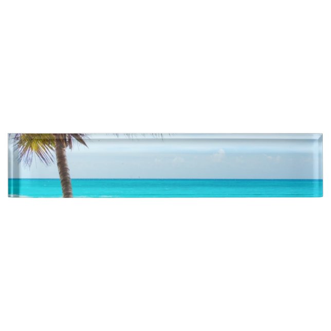 Tropical Paradise Beach Namensplakette (Vorderseite)