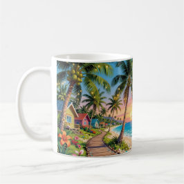 Tropical Paradise Coastal Seaside Cottage Ocean  Kaffeetasse
