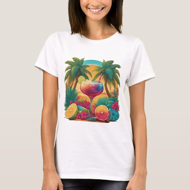 Tropical Paradise Cocktail T-Shirt (Vorderseite)