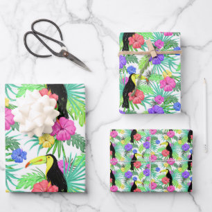 Tropical Paradise Foliage Exotic Toucan Bird Geschenkpapier Set
